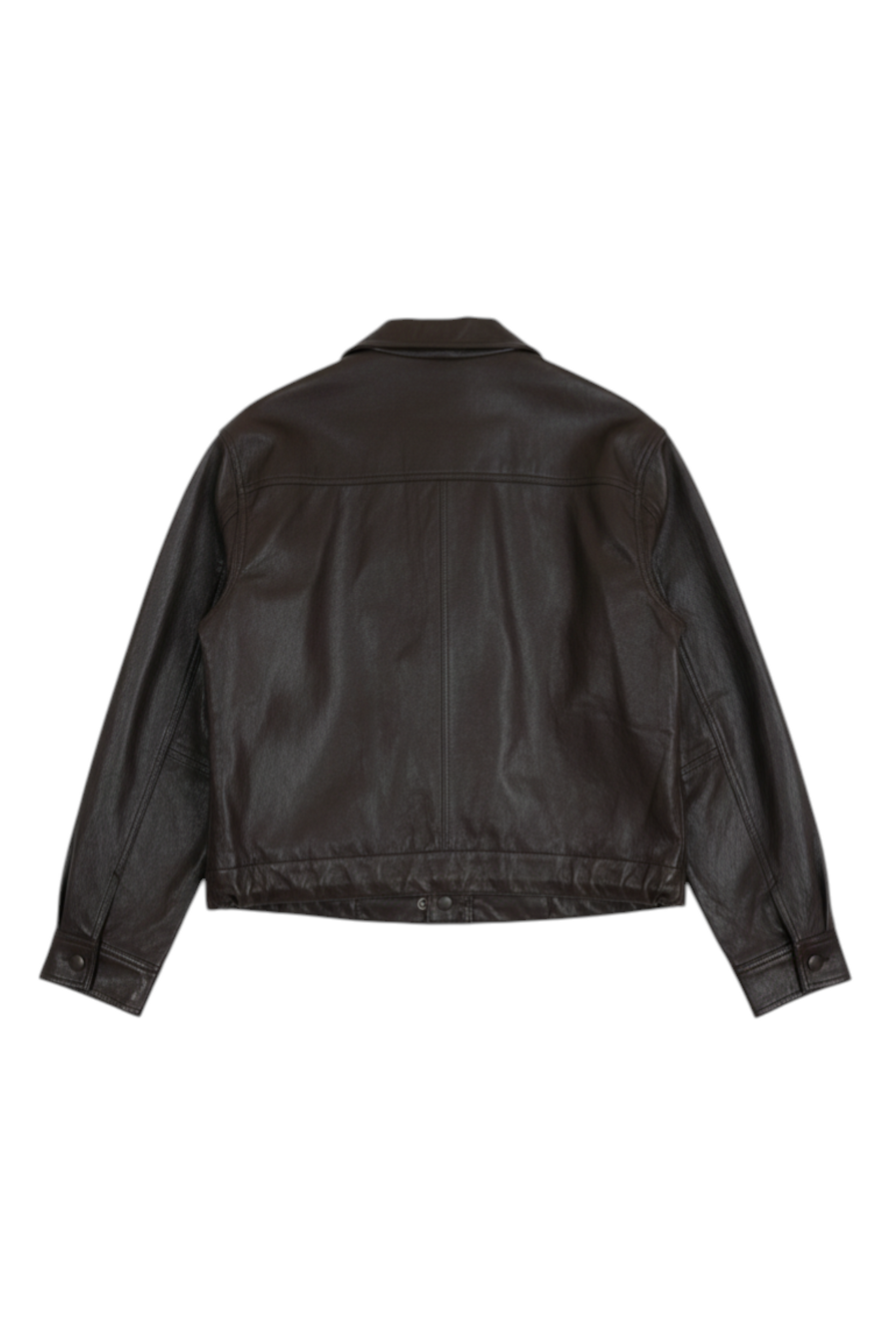 Black leather jacket on a white background