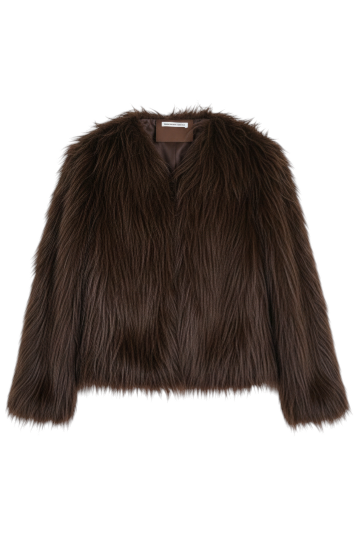 Chocolate Shaggy Faux Fur Jacket, faux fur winter jacket from Something Pretty, alternative view