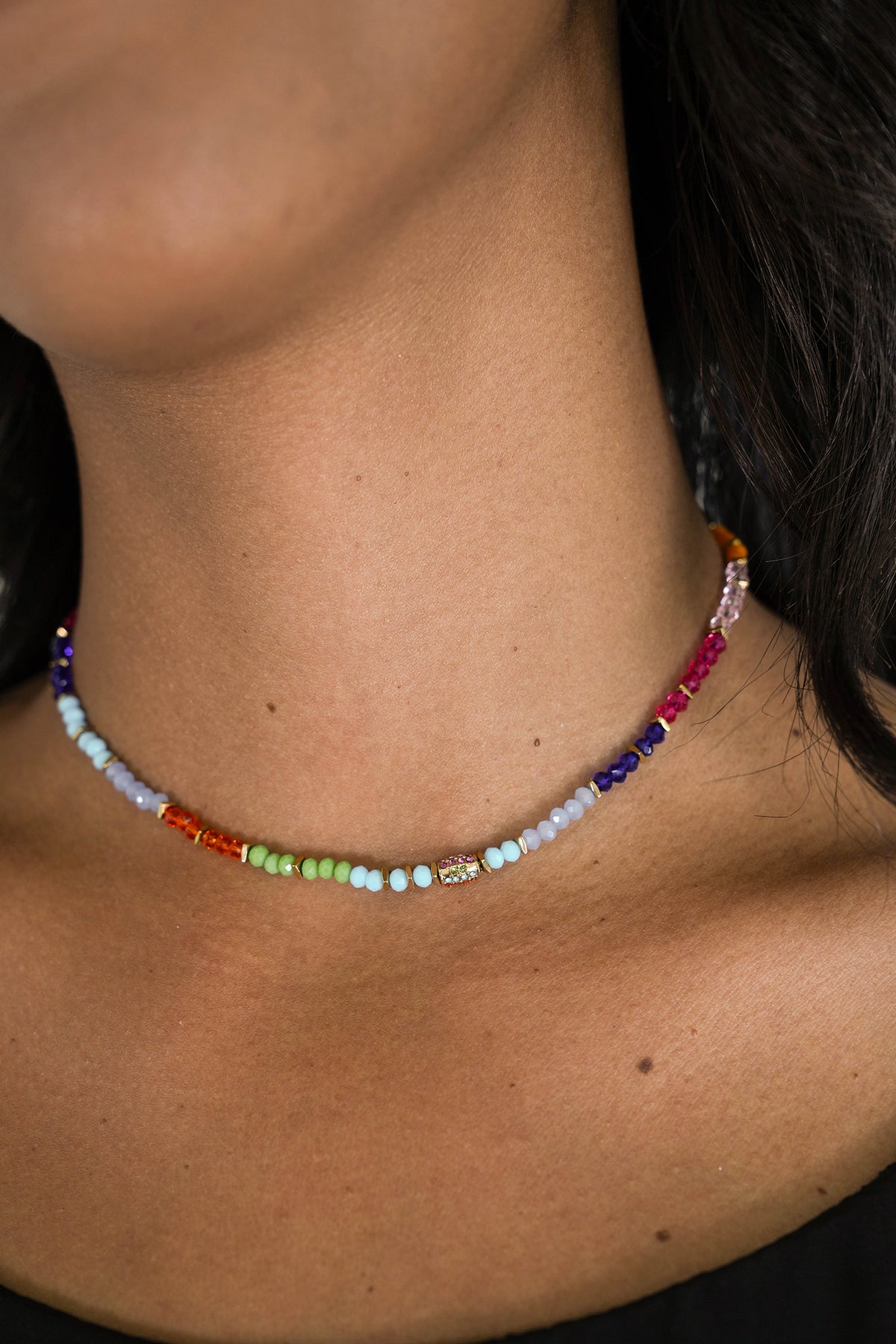 Colourful Simona Necklace, necklace from Something Pretty, alternative view