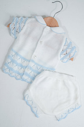 Blue and White Summer Knit Set