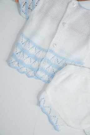 Blue and White Summer Knit Set