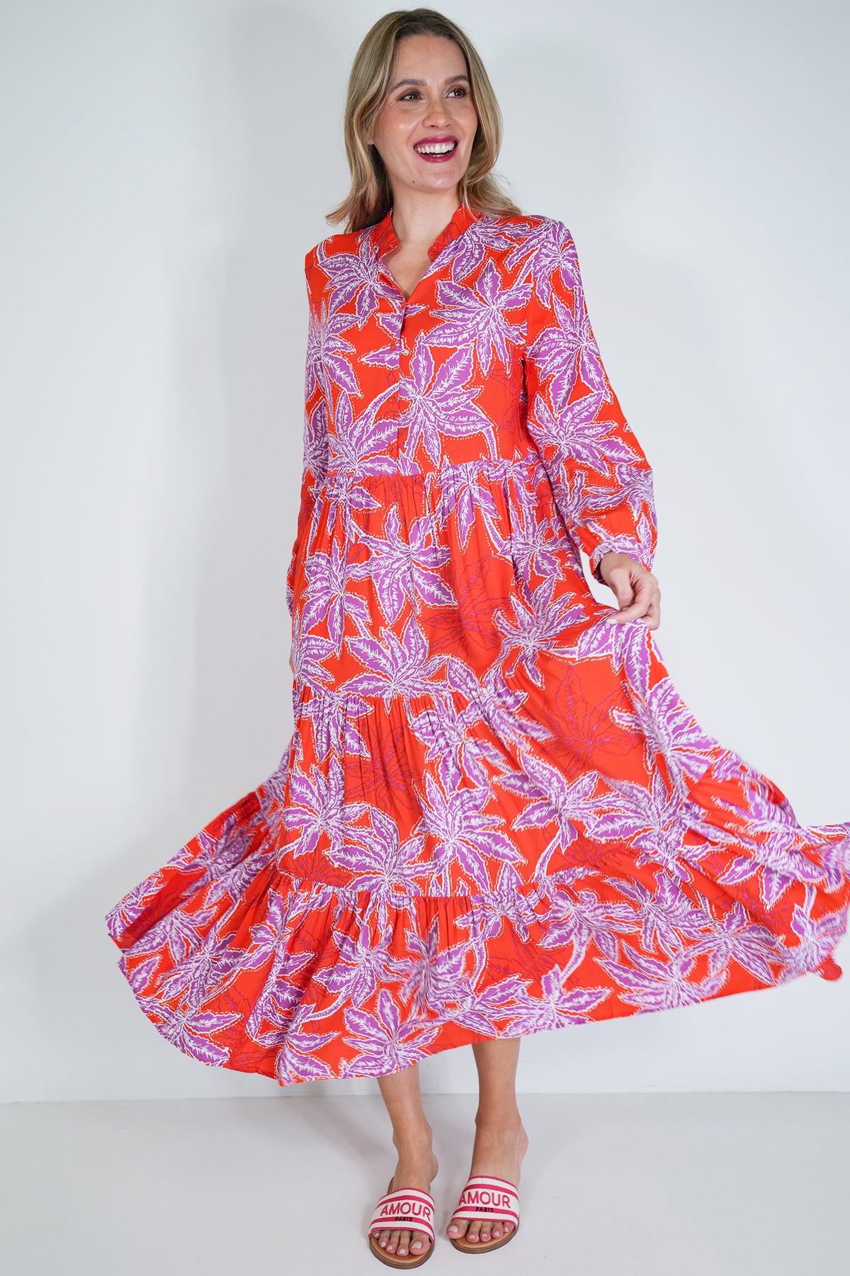 Red and Purple Kate Dress, printed dress from Something Pretty, alternative view