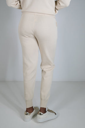 Cream Sporty Knit Pant
