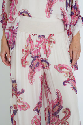 Pink Mary Silk Harem Pant