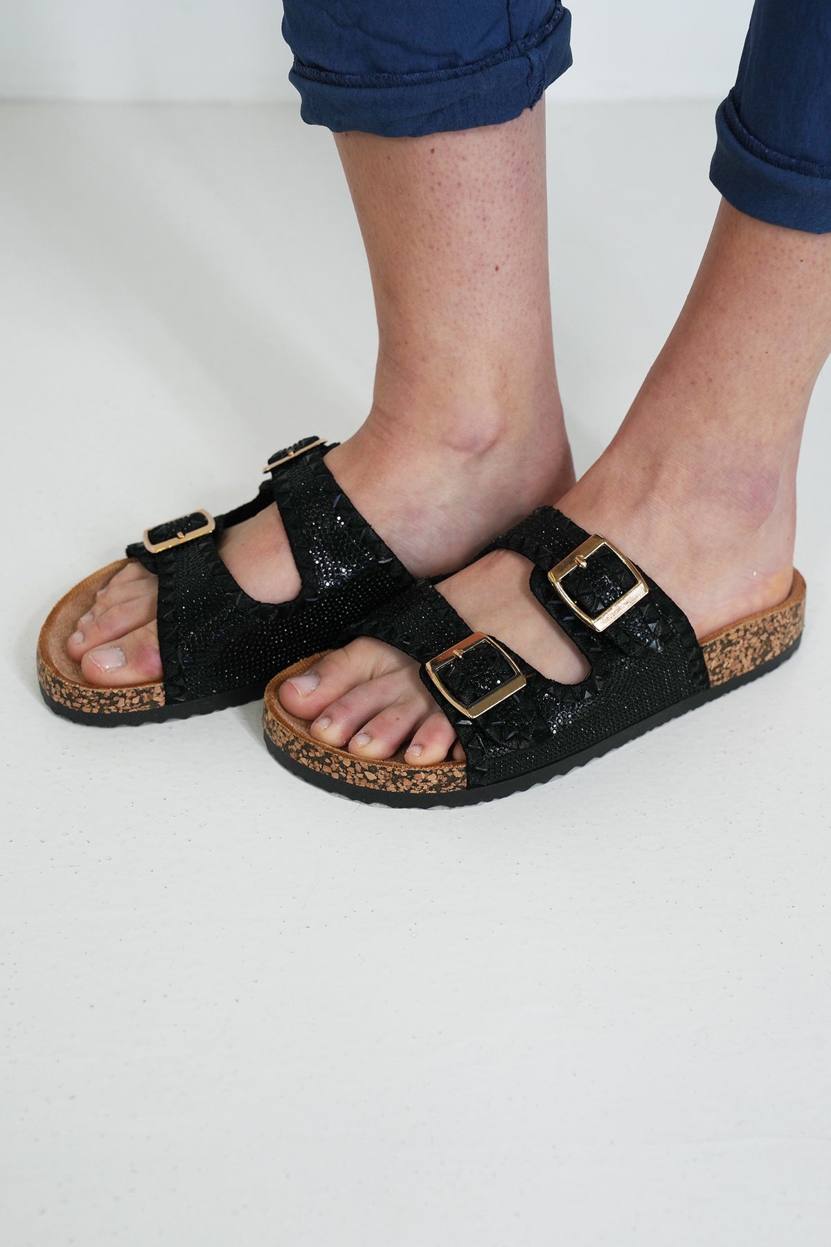 Black Embellished Slide, black sandal from Something Pretty, alternative view