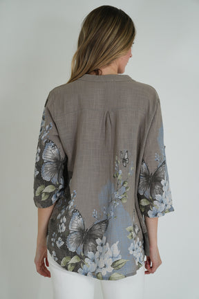 Taupe Butterfly Shirt