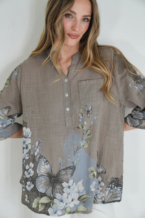 Taupe Butterfly Shirt