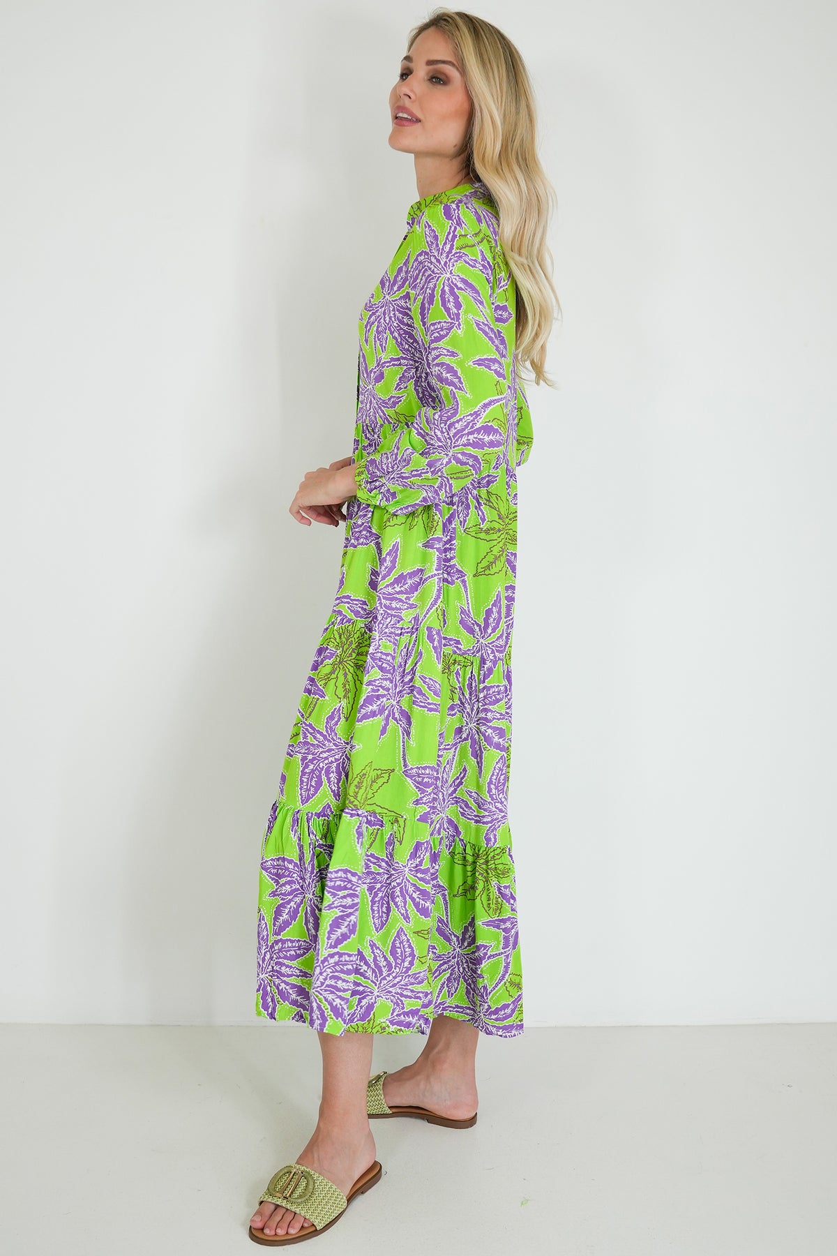 Lime and Purple Kate Dress, printed dress from Something Pretty, alternative view