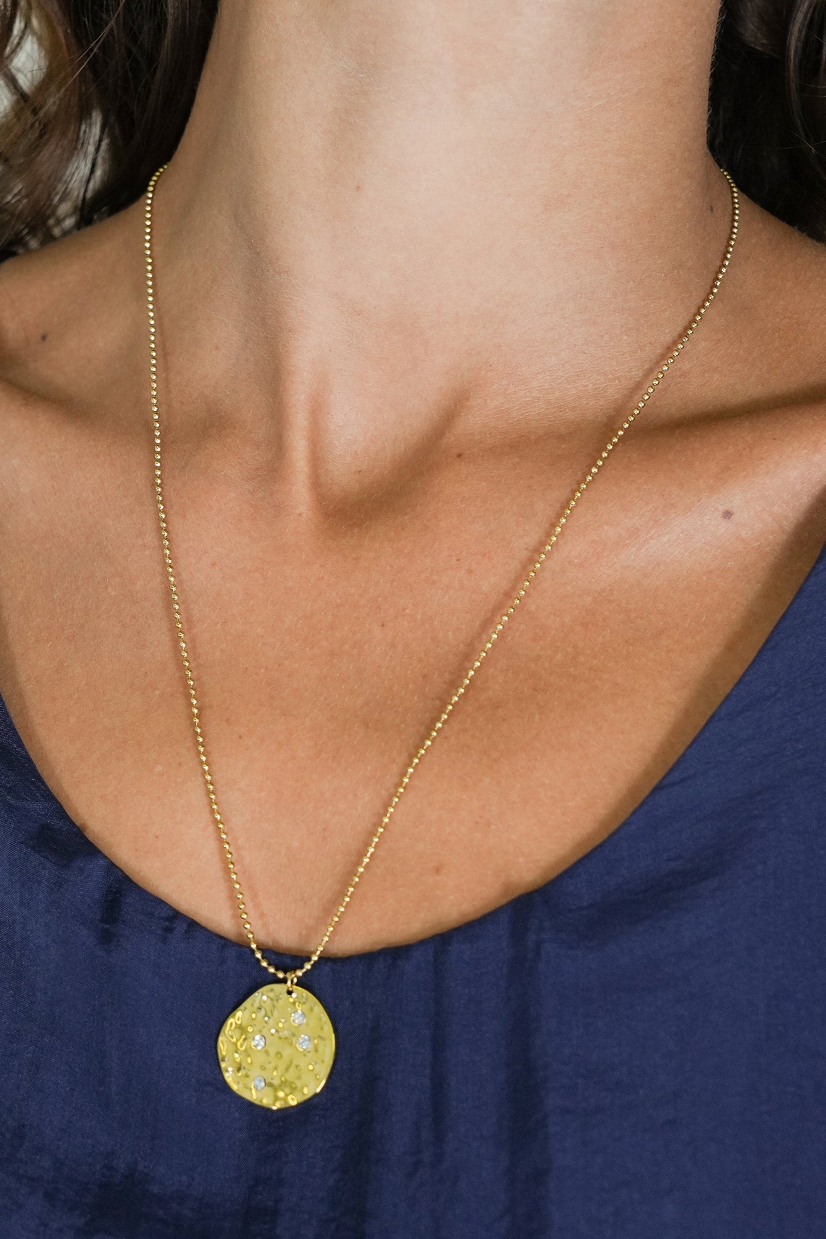 Gold Disc Necklace, necklace from Something Pretty, alternative view