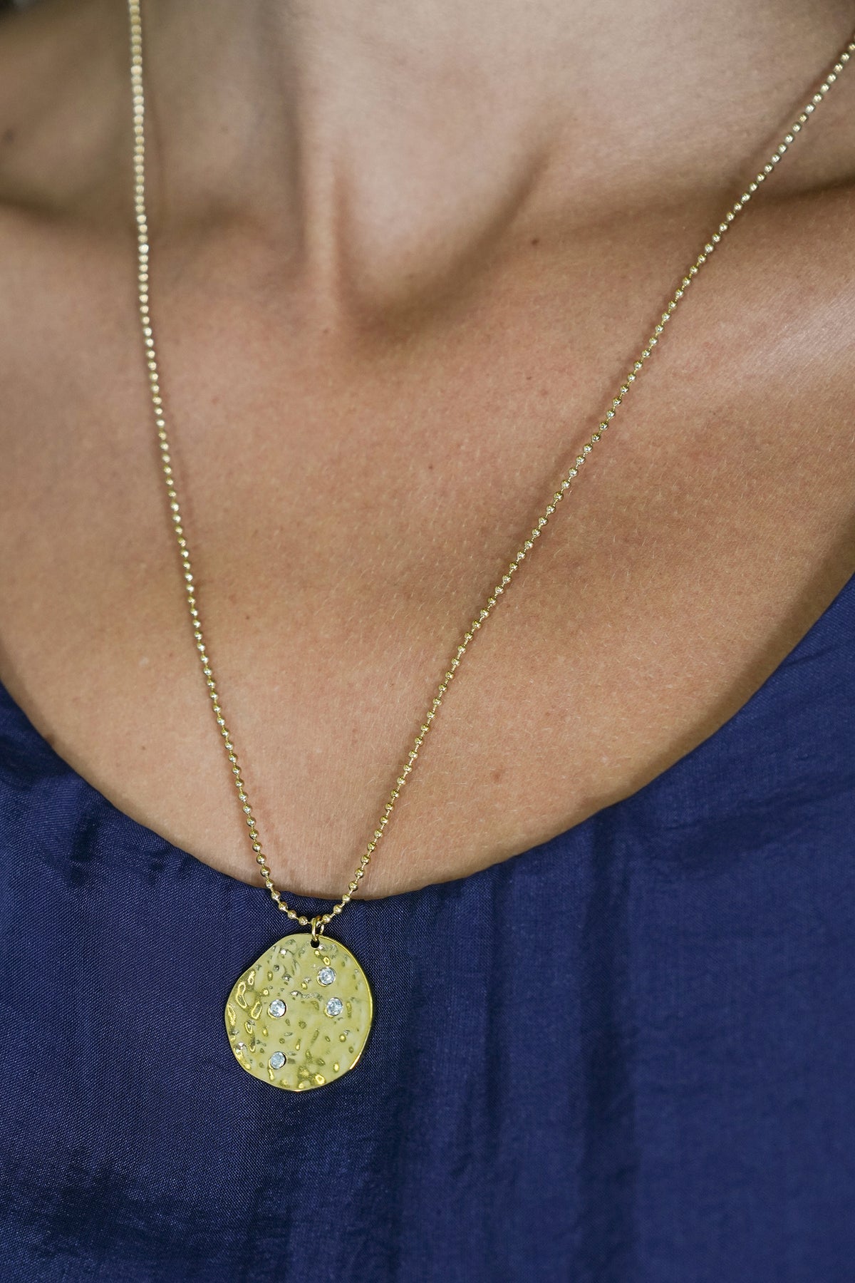 Gold Disc Necklace, necklace from Something Pretty, alternative view