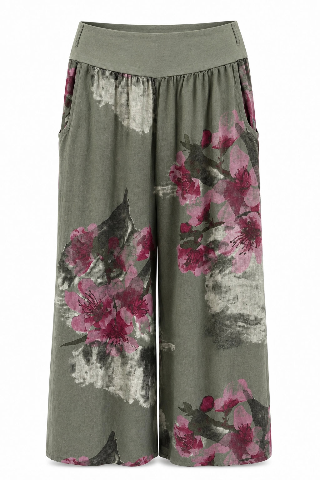Olive_Floral_Linen_Wide_Leg_Pant_Front_somethingpretty