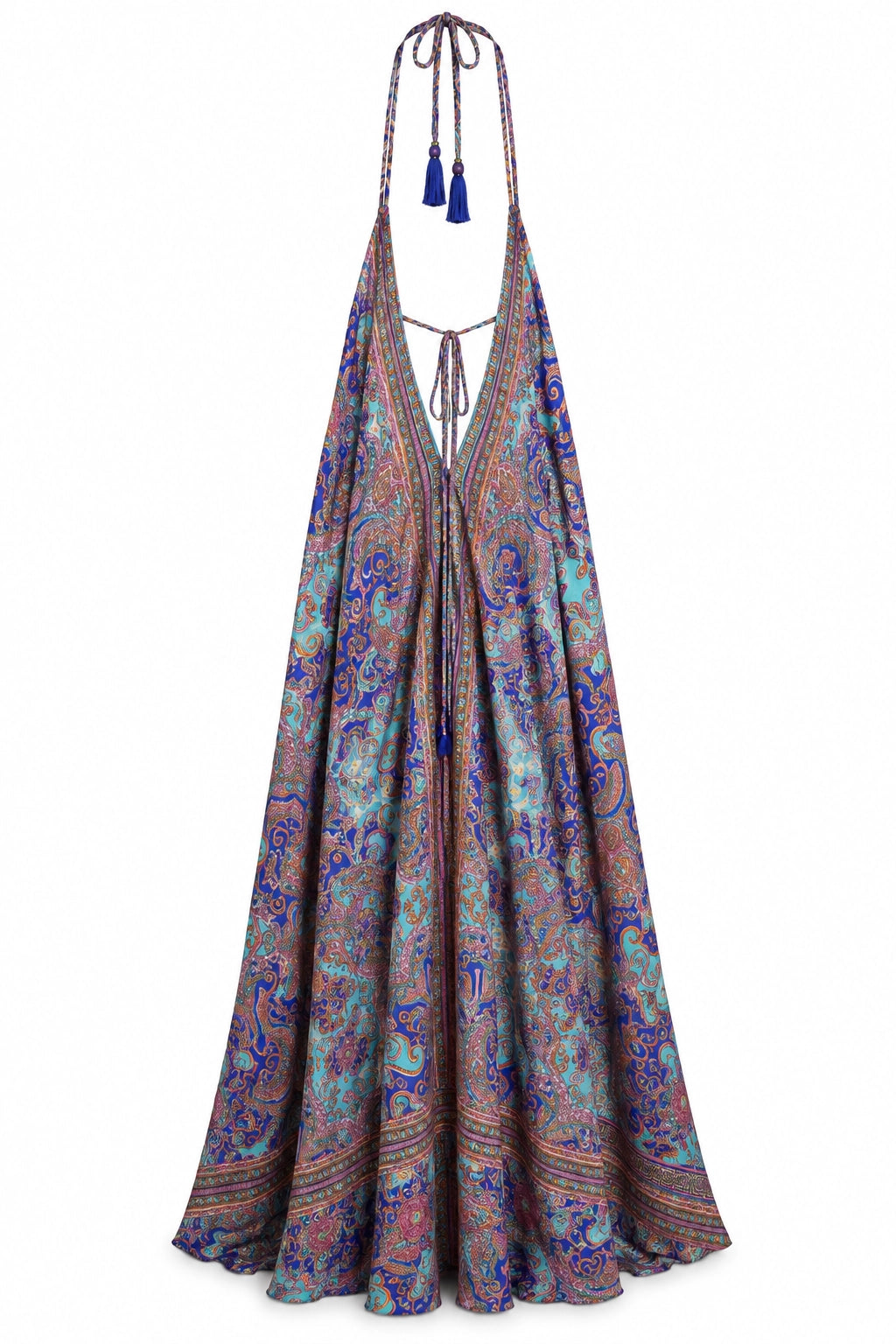Pink, Blue and Cobalt Halter Dress