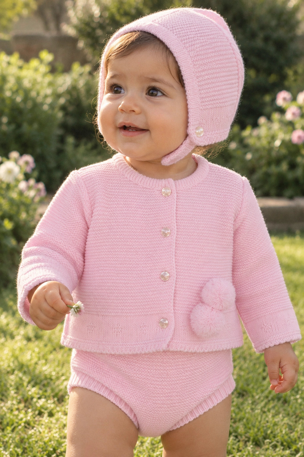 Pink Knit Bloomer Set