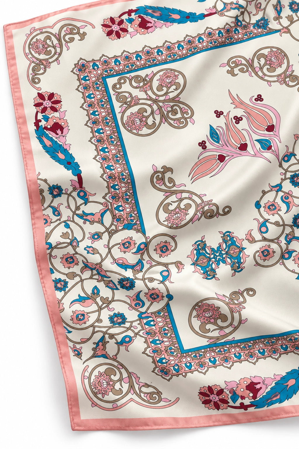 Pink Paisley Silk Scarf