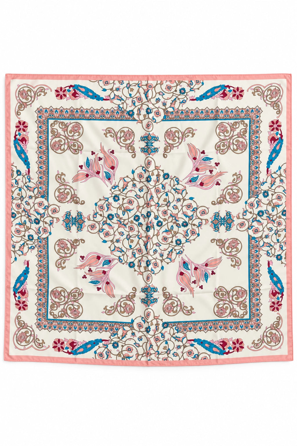 Pink Paisley Silk Scarf
