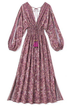 Pink Paisley Split Sleeve Dress