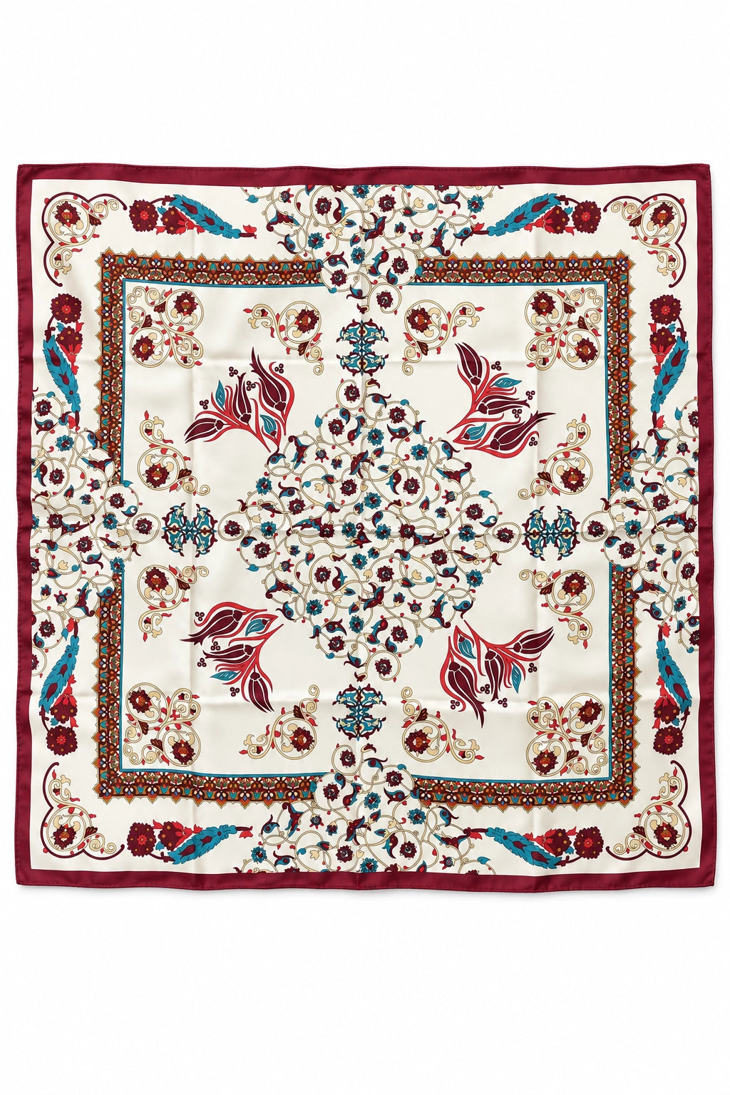 Ruby Medallion Silk Scarf