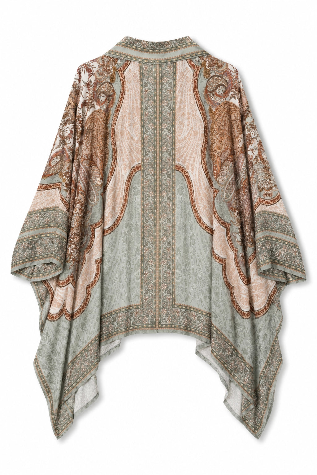Sage Paisley Viscose Silk Batwing Shirt