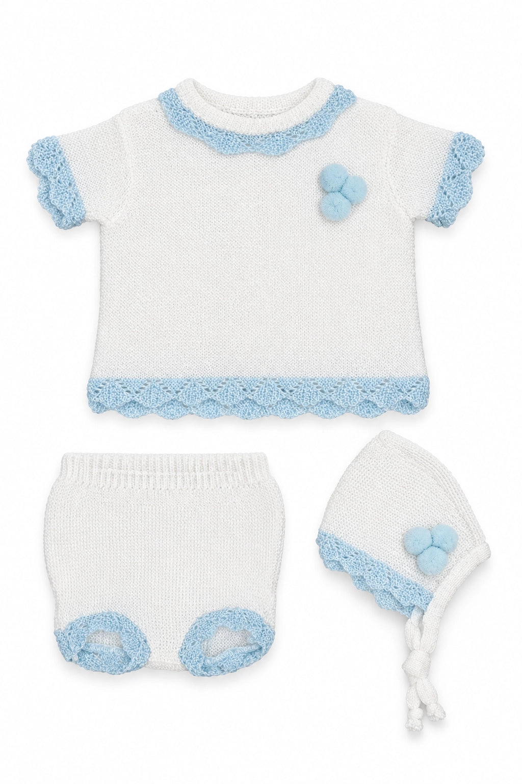 White and Blue Summer Knit Set