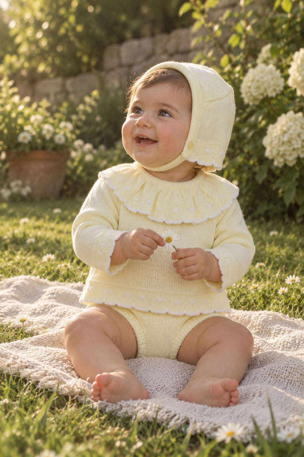 Yellow Collared Knit Set