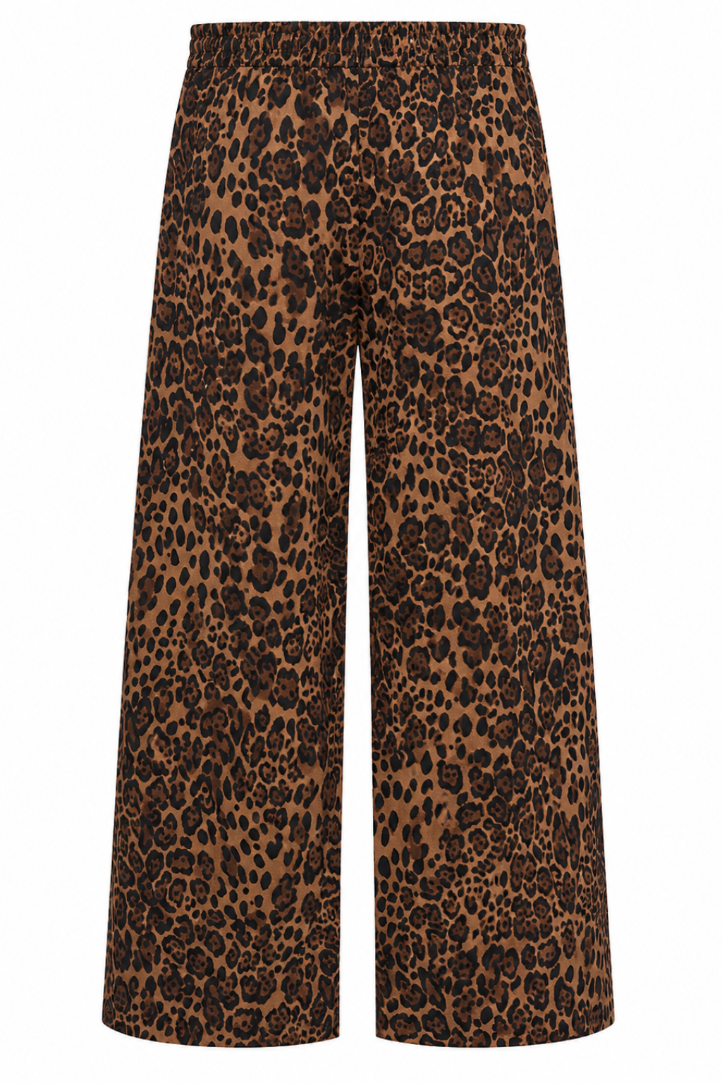 Leopard print pants on a white background