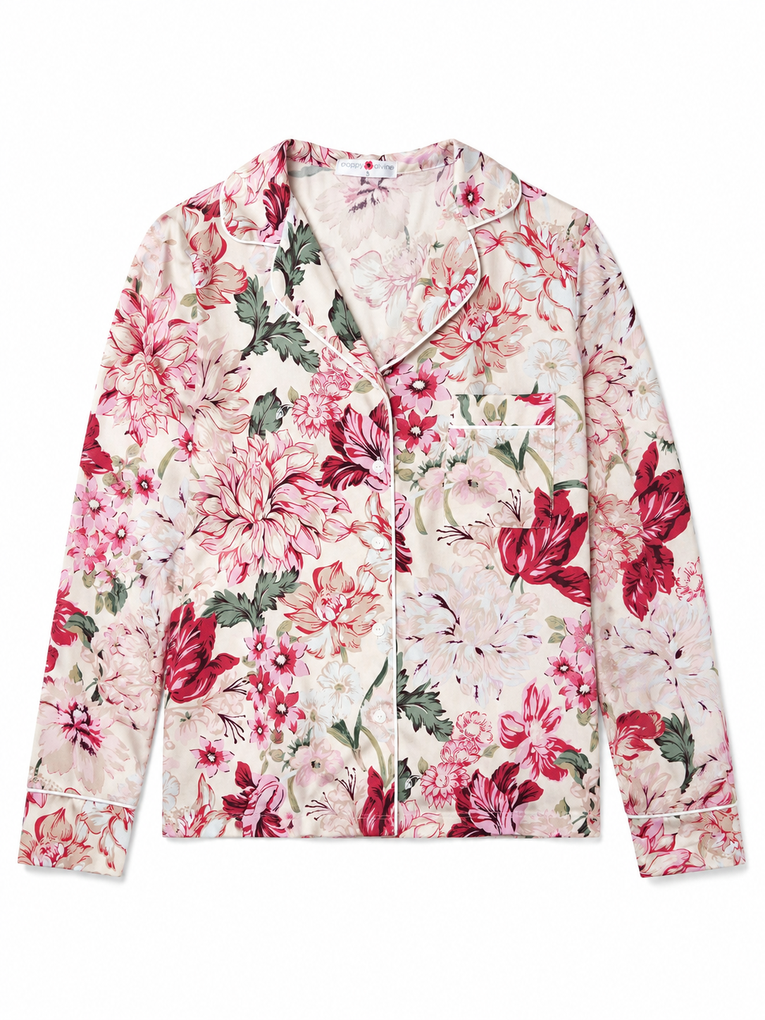 Floral patterned shirt on a white background