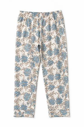 Floral patterned pants on a white background