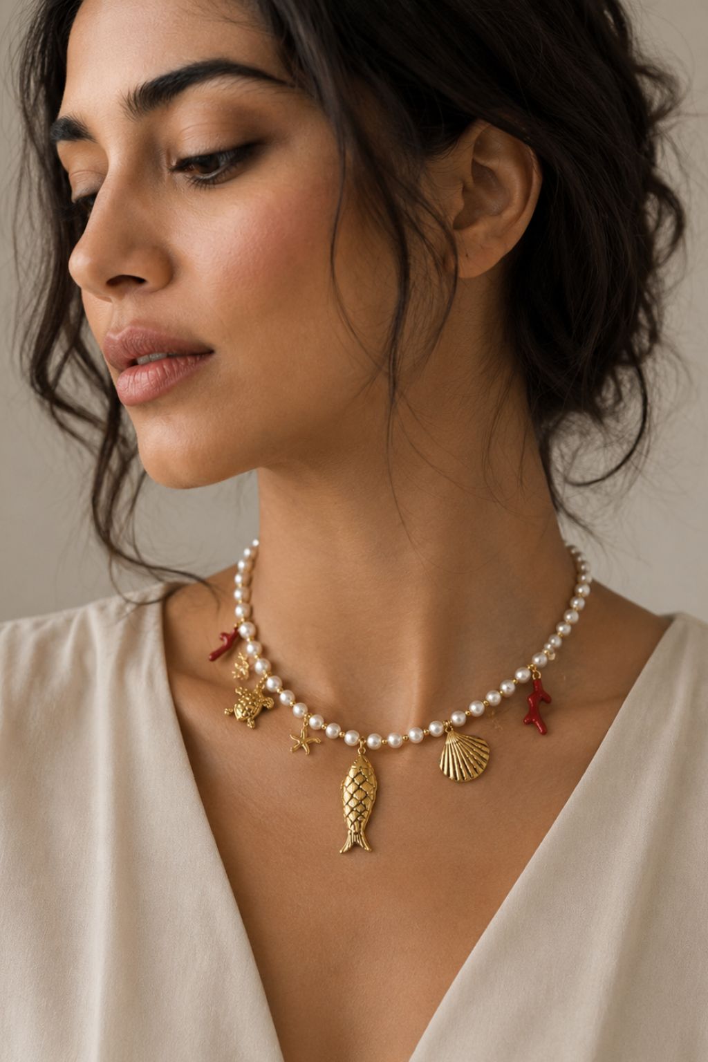 Pearl Fish Necklace, a necklace from Something Pretty