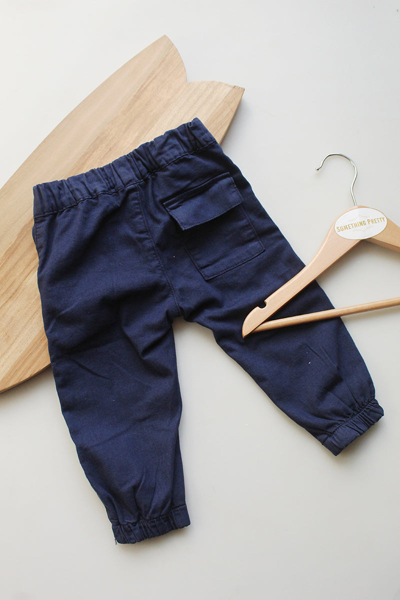 Navy Jogger Pants, navy kidswear jogger pants from Something Pretty, alternative view