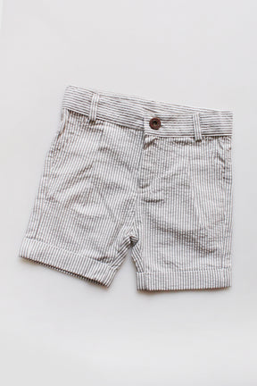 White Striped Shorts