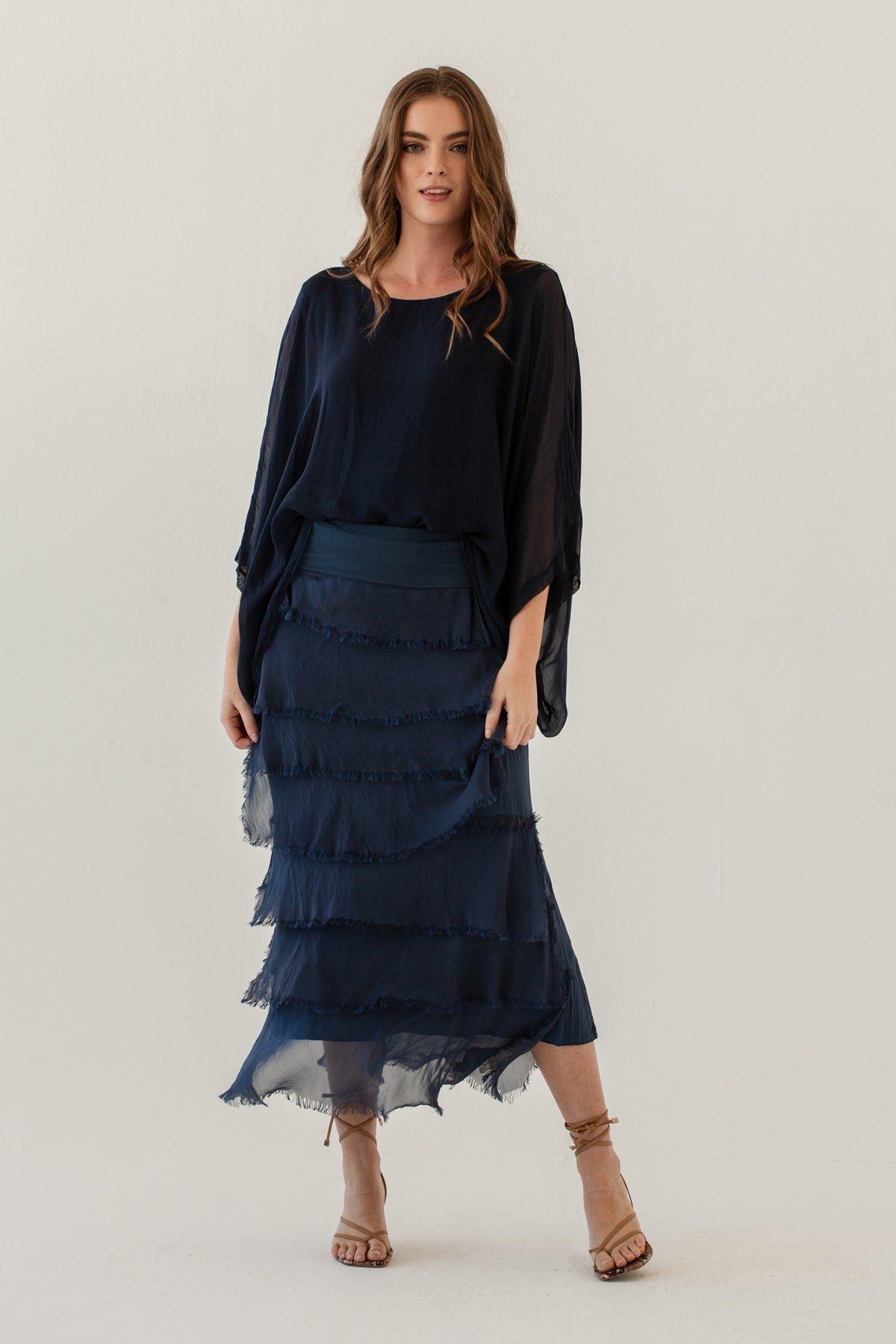 Silk Poncho, silk poncho blouse from Something Pretty, alternative view